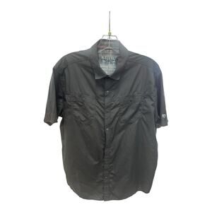 Kuhl Stealth Short Sleeve Snap Button Shirt Men's Large Grey Outdoor Gorpcore